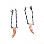 Rose Tusk Mixed Metal Gunmetal Chain Statement Earrings